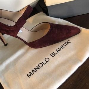 Manolo Blahnik Marron heels with strap-size 9